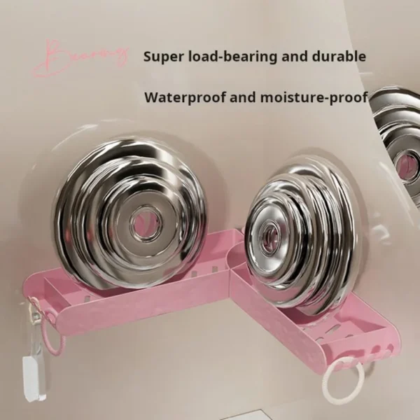 Suction cup storage rack (2 white + 2 pink) - Image 2