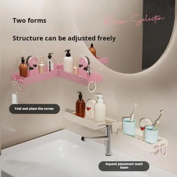 Suction cup storage rack (2 white + 2 pink) - Image 4
