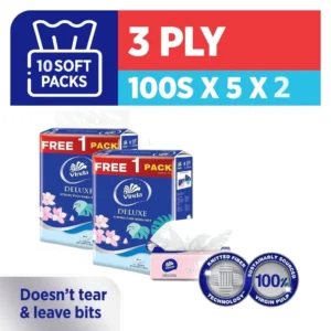Vinda Deluxe 3 Ply Soft Pack Facial Tissue - 2x (5x100s) PROMO