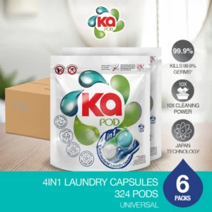 [New Look] Ka 4in1 Laundry Capsules Refill 54 Pods x 6 Packs – (Price for 6 pack is S$25.9)