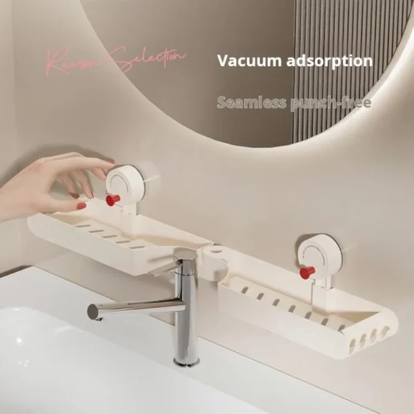 Suction cup storage rack (2 white + 2 pink)